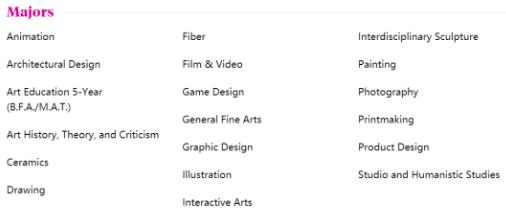 马里兰艺术学院MICA本科课程