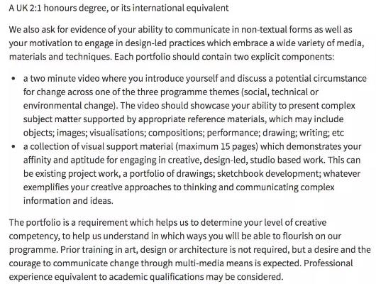 爱丁堡大学Design for Change作品集要求