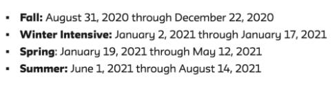 Parsons此前公布了针对2020-2021年的教学计划