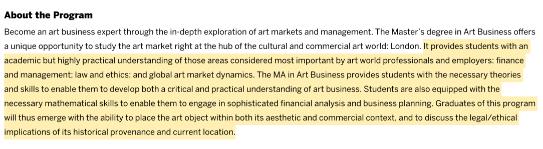 苏富比伦敦校区Art business专业