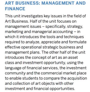 Art business专业课程