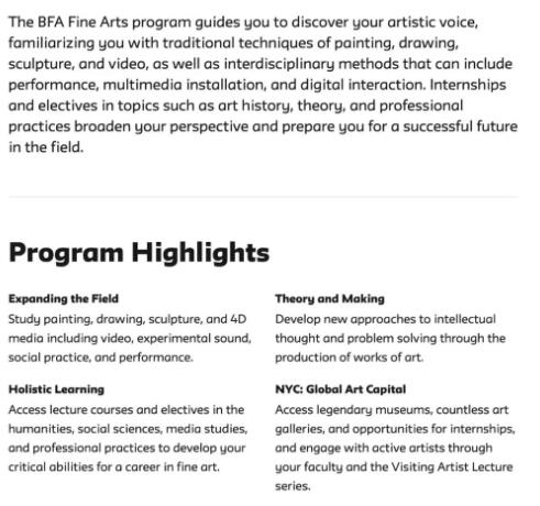 Parsons Fine Art 跨学科